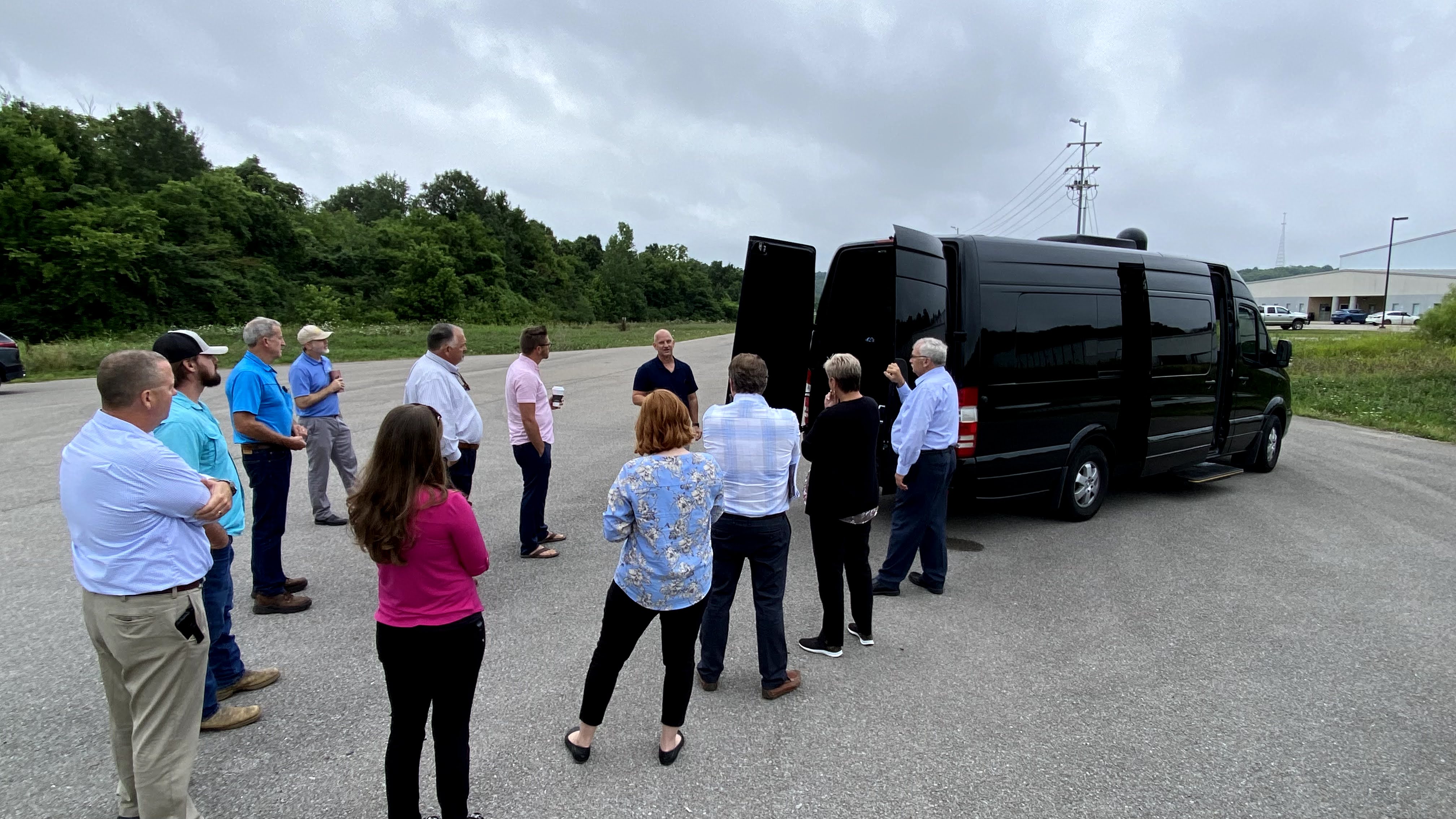 people loading into van