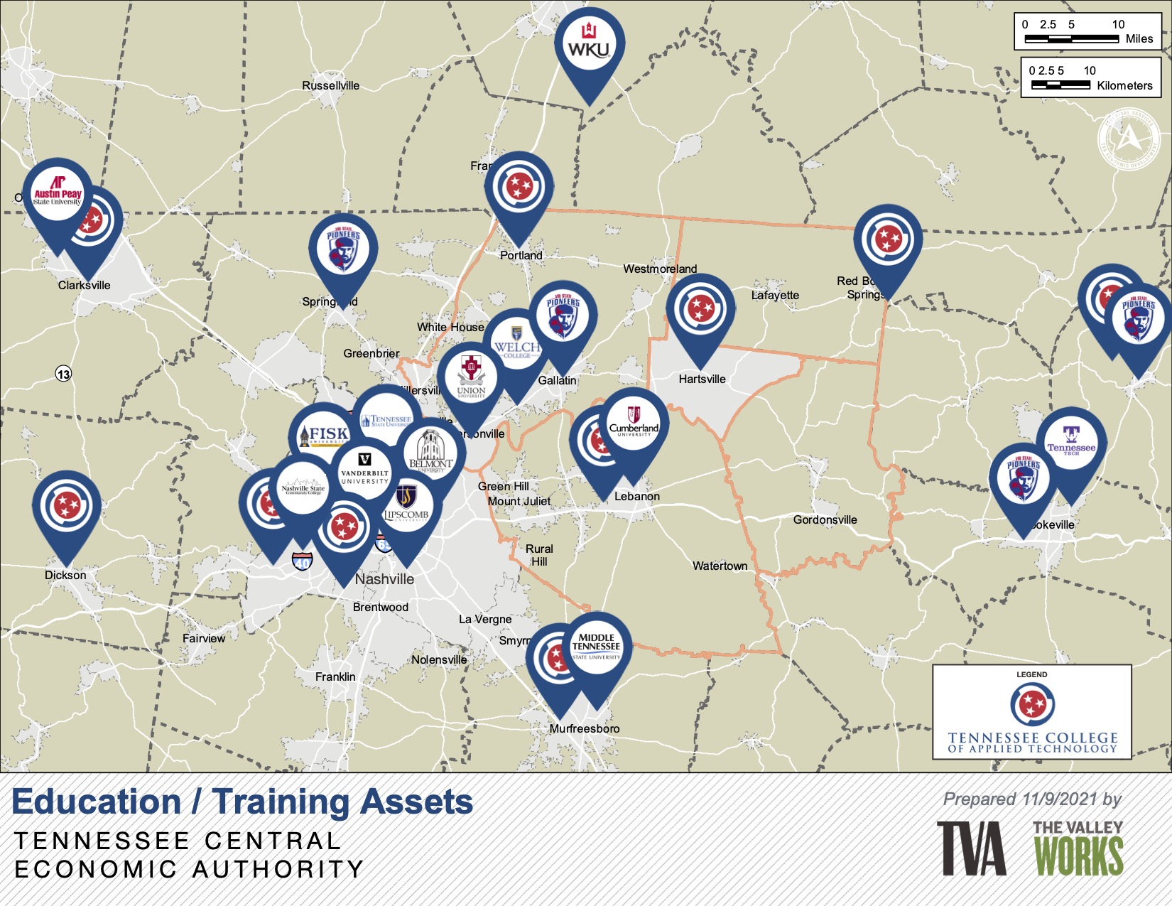 Education / Training assets map