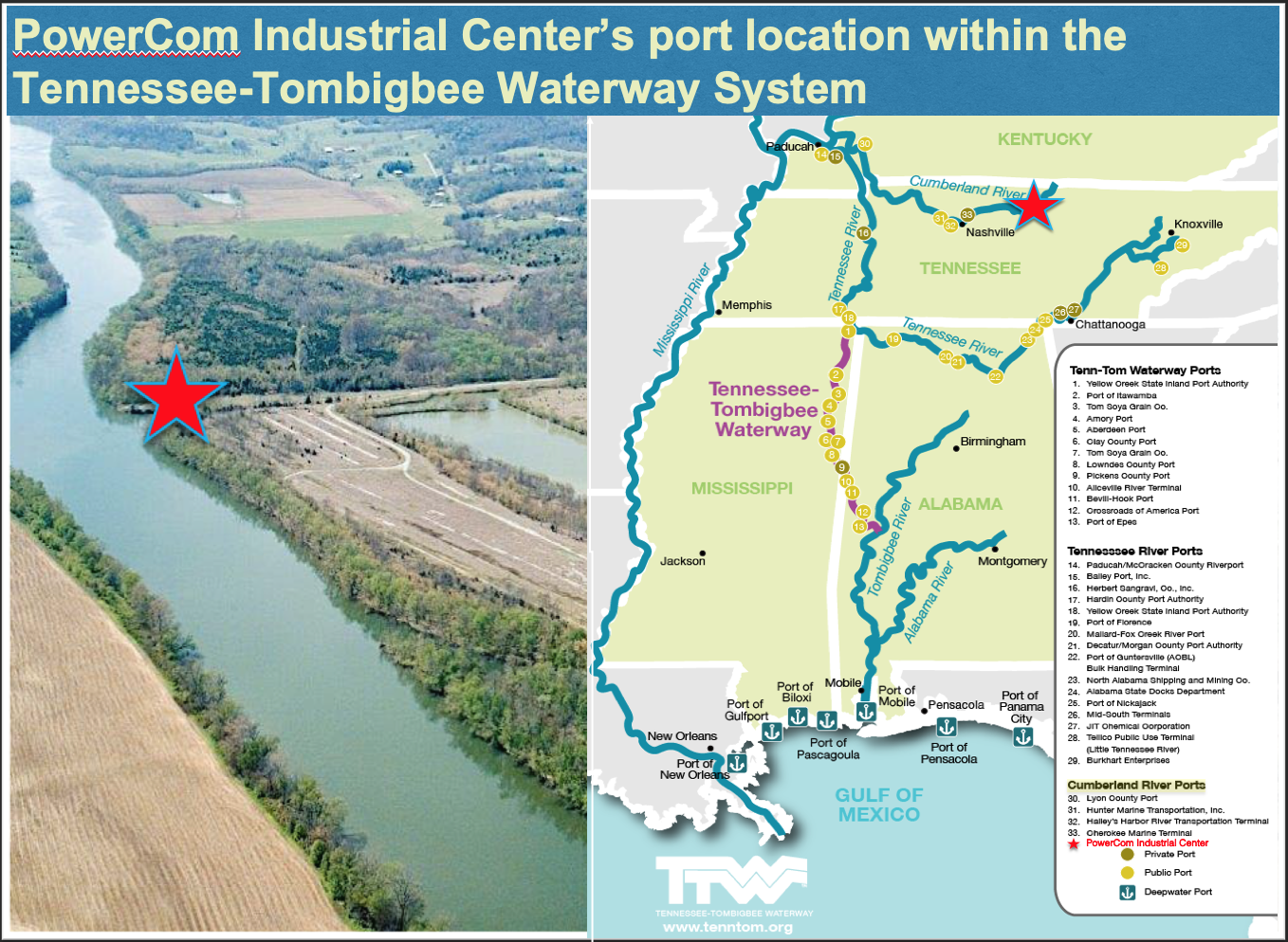 PowerCon Industrial Center port location map
